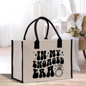 In My Engaged Era Future Mrs Cotton Canvas Tote Bag Engagement Gift for Her Bride To Be Gift Tote Bag Newly Engaged Tote Bag (EET1001)
