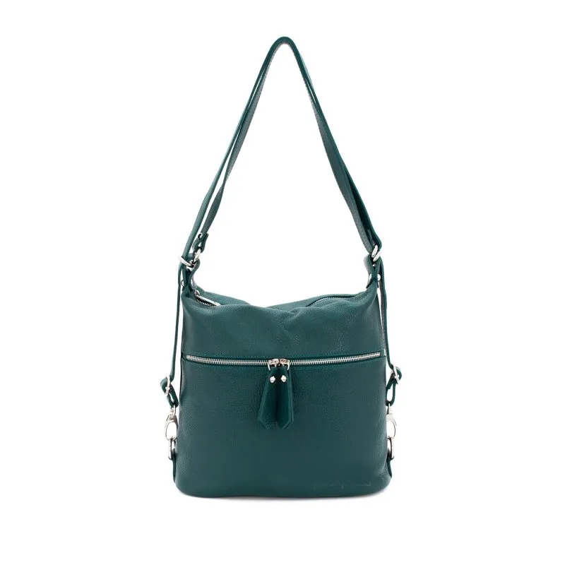 Italian Designer Soft Leather Convertible Backpack Bag- Swolit Ninetta-Teal