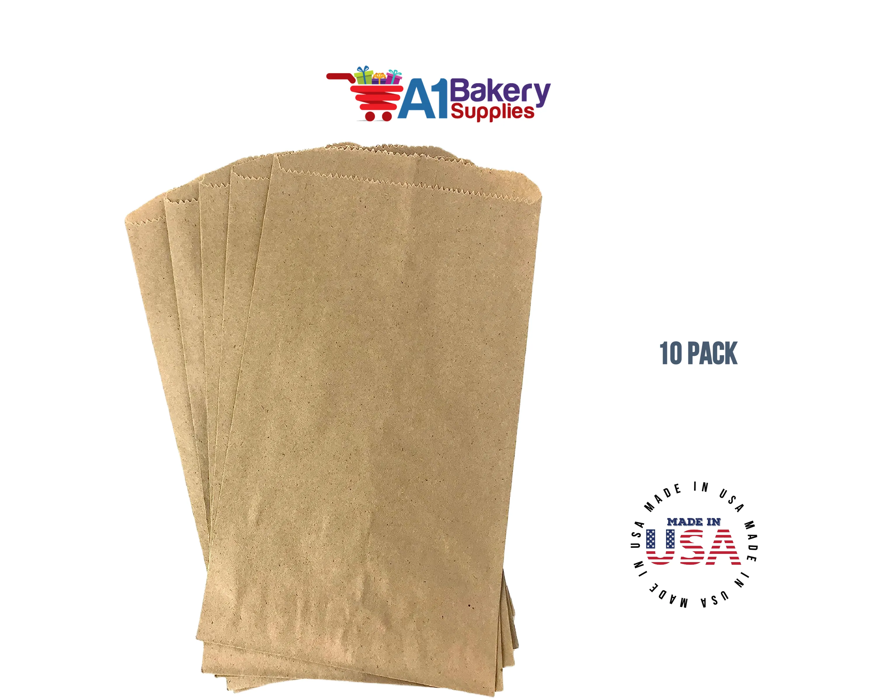 Kraft Brown Flat Paper Merchandise Bags 10 pack by A1 bakery supplies (16x24)
