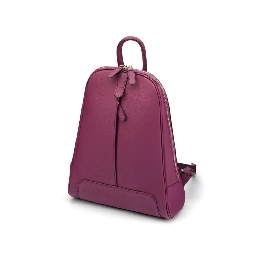 Ladies Leather Backpack - Purple