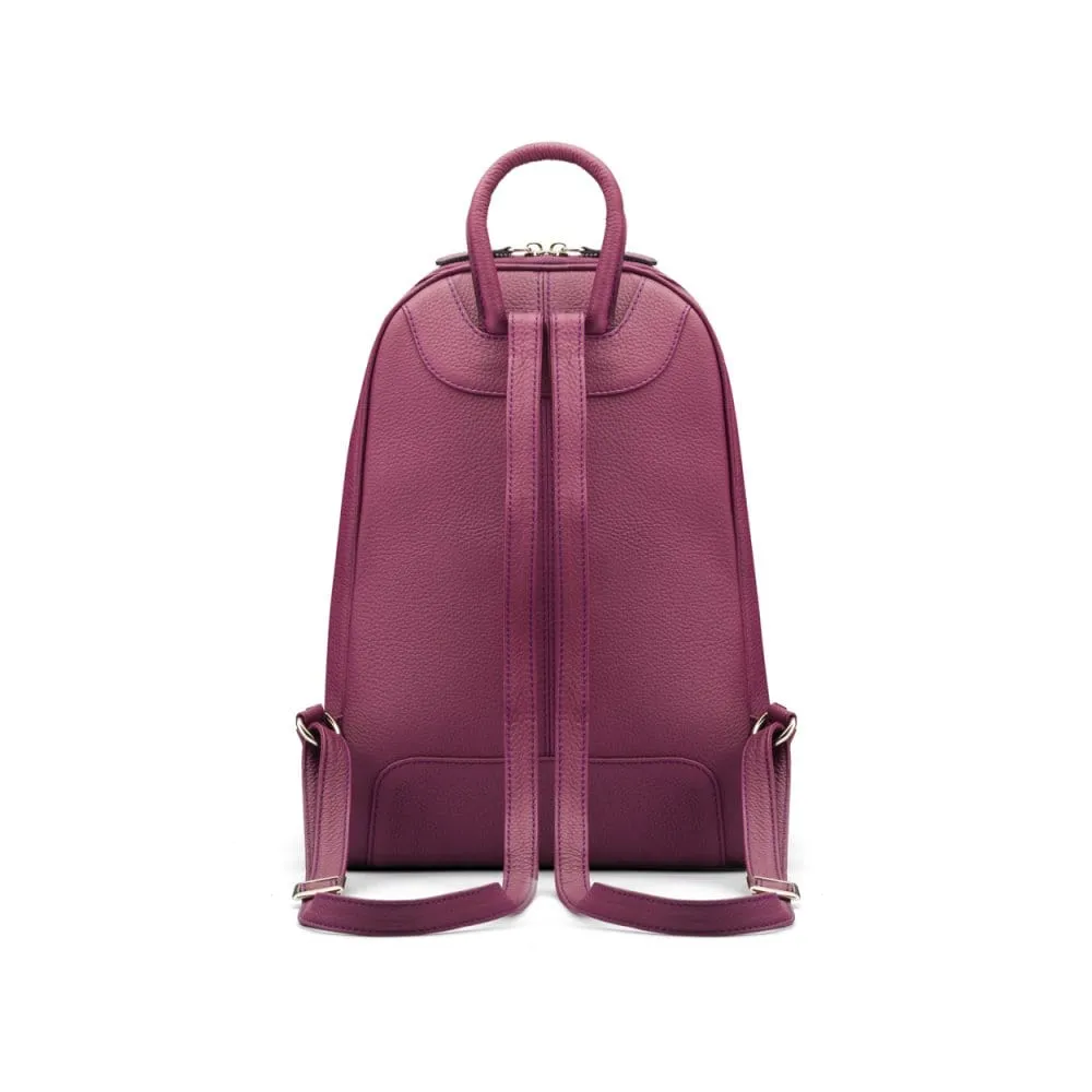 Ladies Leather Backpack - Purple