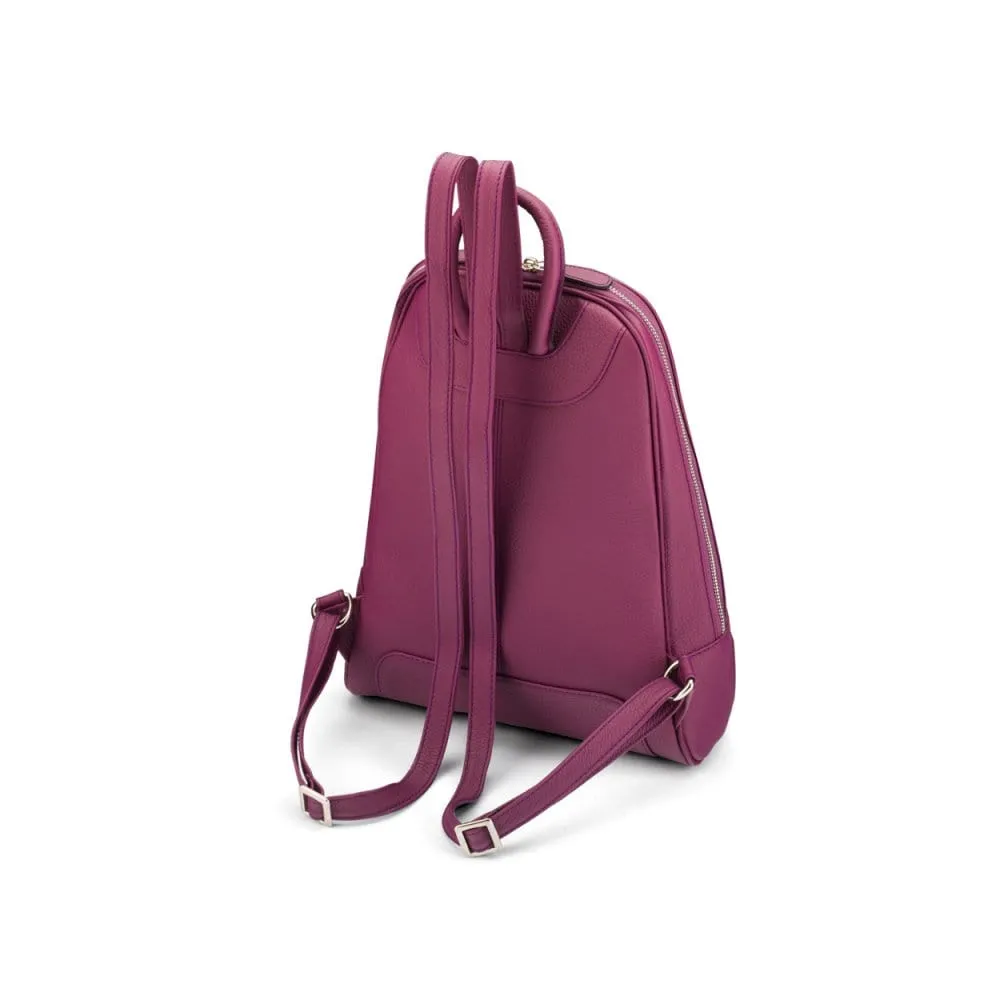 Ladies Leather Backpack - Purple