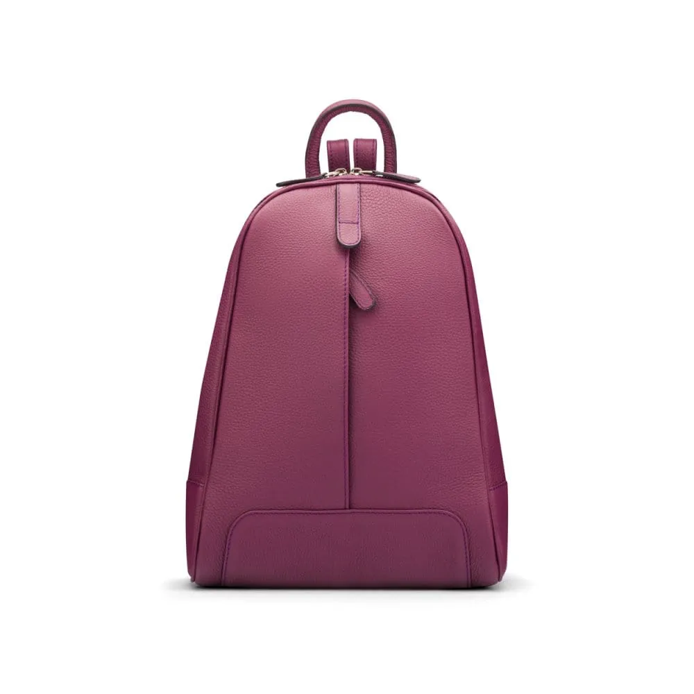 Ladies Leather Backpack - Purple