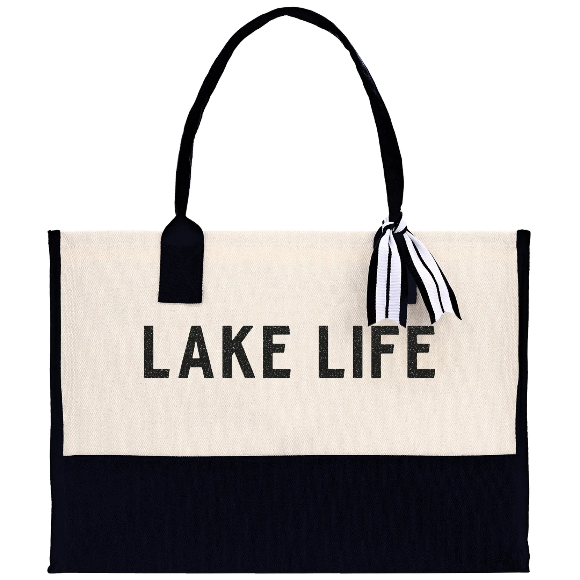 Lake Life Tote Bag - Large Chic Tote Bag - Gift for Her - Girls Weekend Tote - Weekender Bag - Weekend Tote - Boat Bag - Lake Life Gift