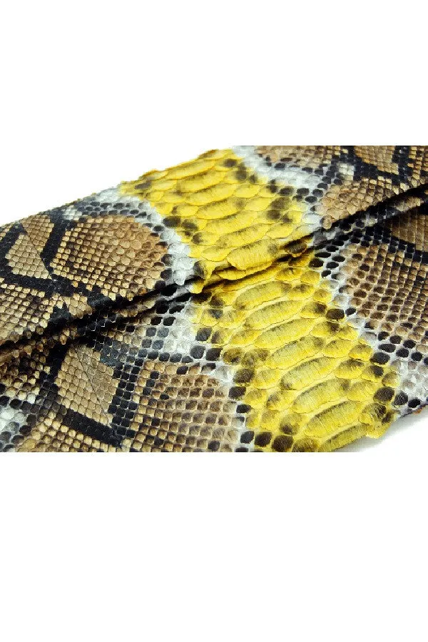 Mandalay Brown Yellow Motif Foldover Clutch