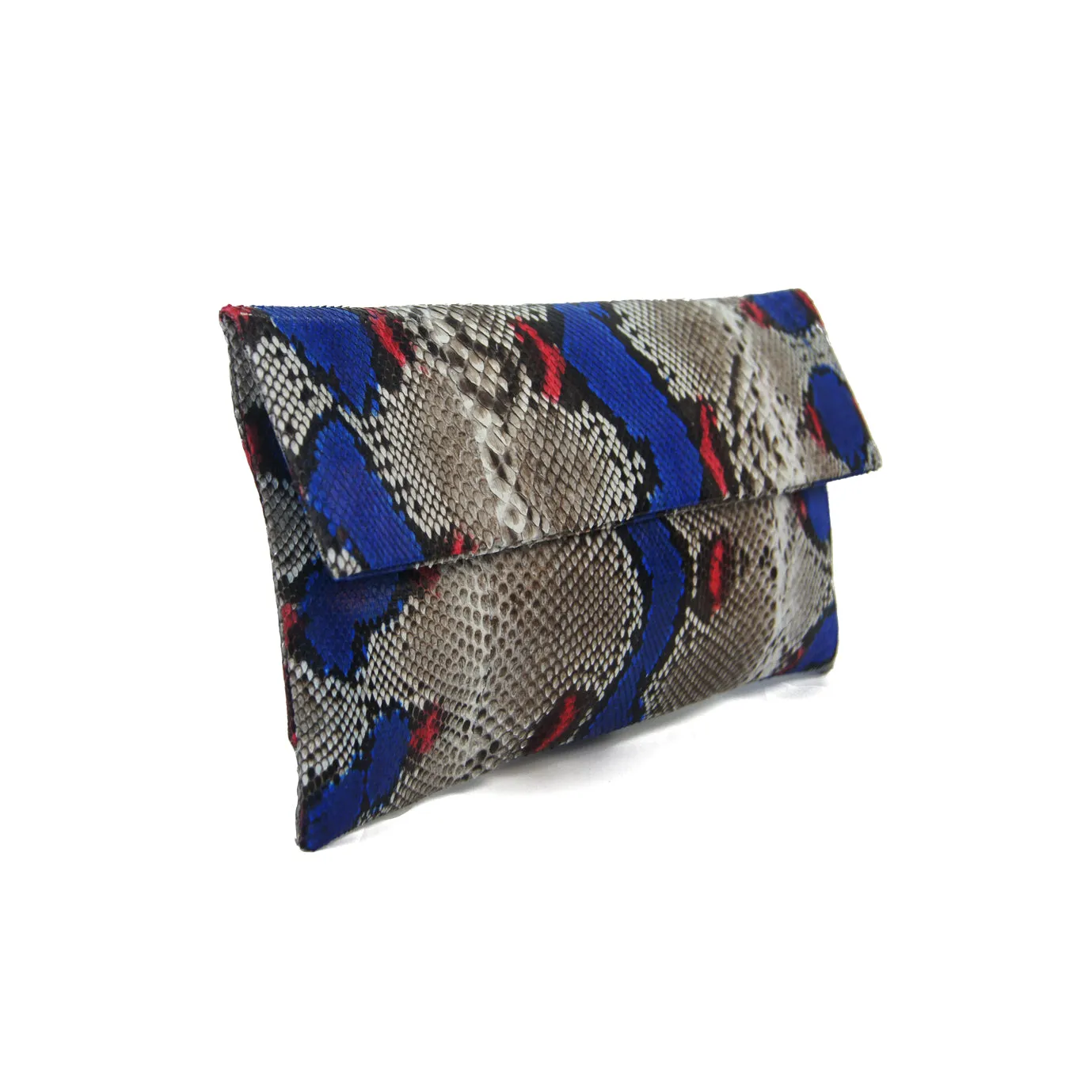Mandalay Cobalt Scarlet Motif Foldover Clutch