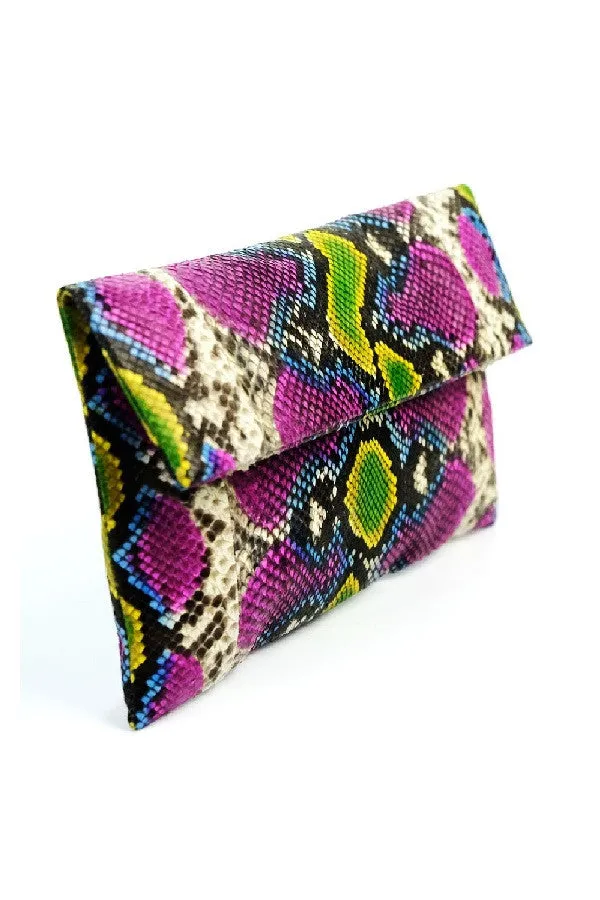 Mandalay Fuchsia Lemon Lime Motif Foldover Clutch