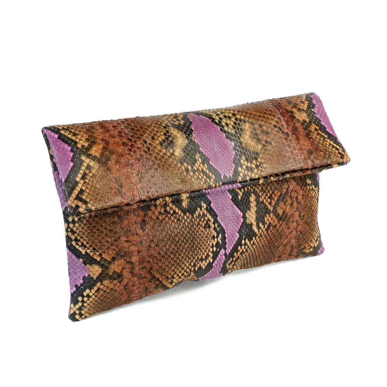 Mandalay Pink Orange Motif Foldover Clutch