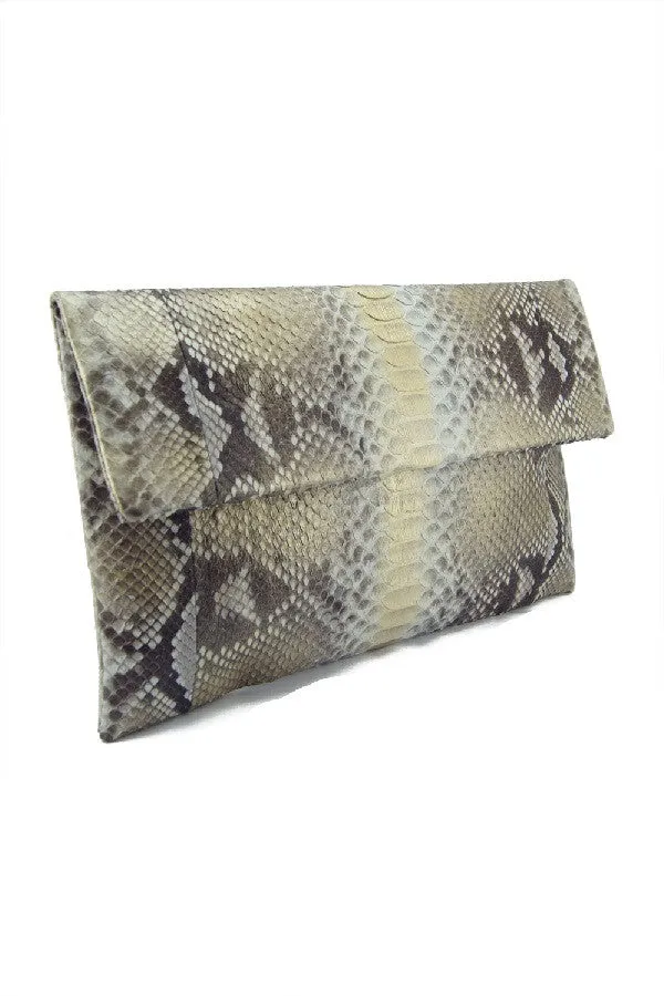 Mandalay Silver Gold Motif Foldover Clutch