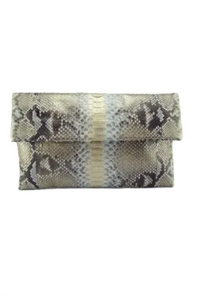 Mandalay Silver Gold Motif Foldover Clutch