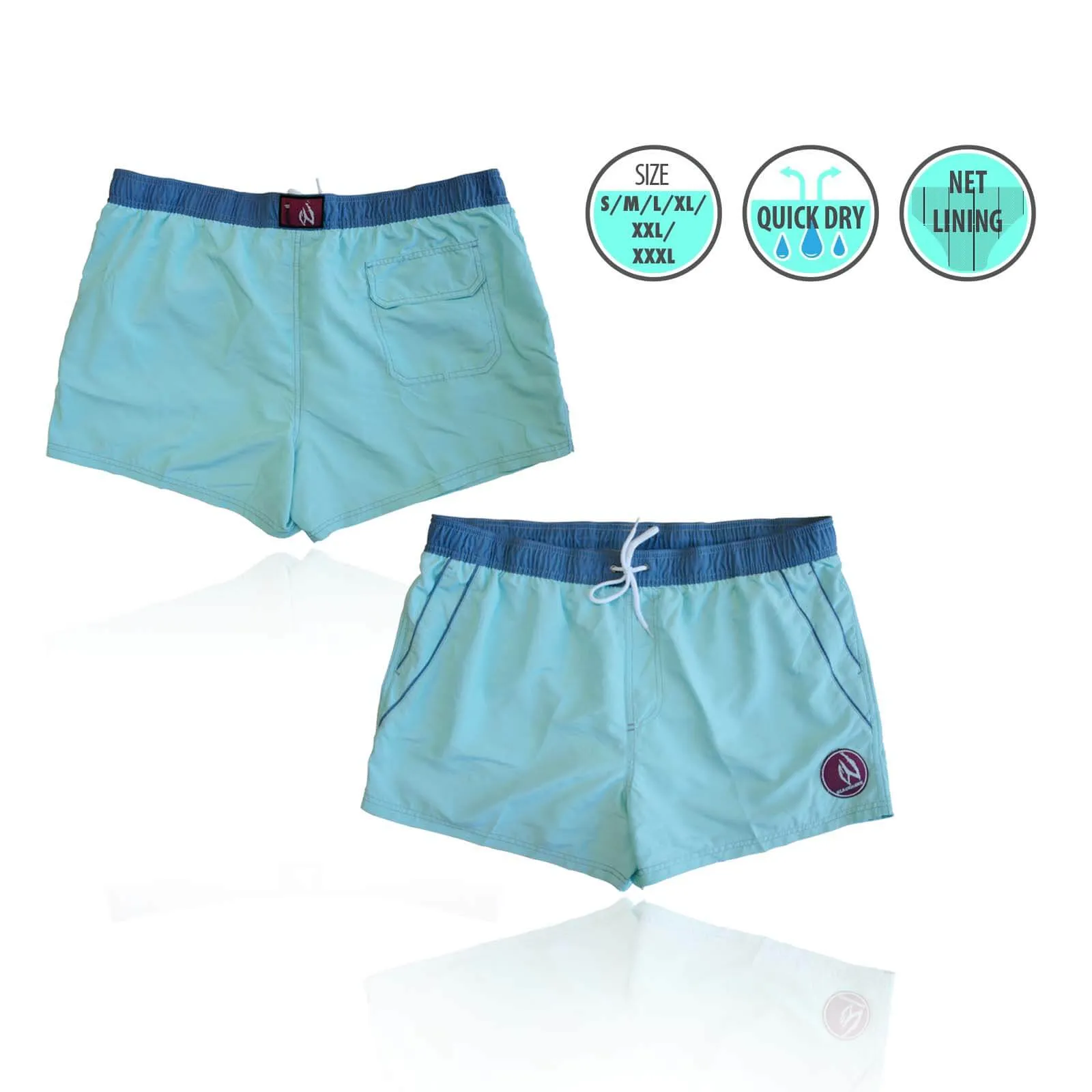 Mens Swim Beach Shorts Aqua BHACAPBS8