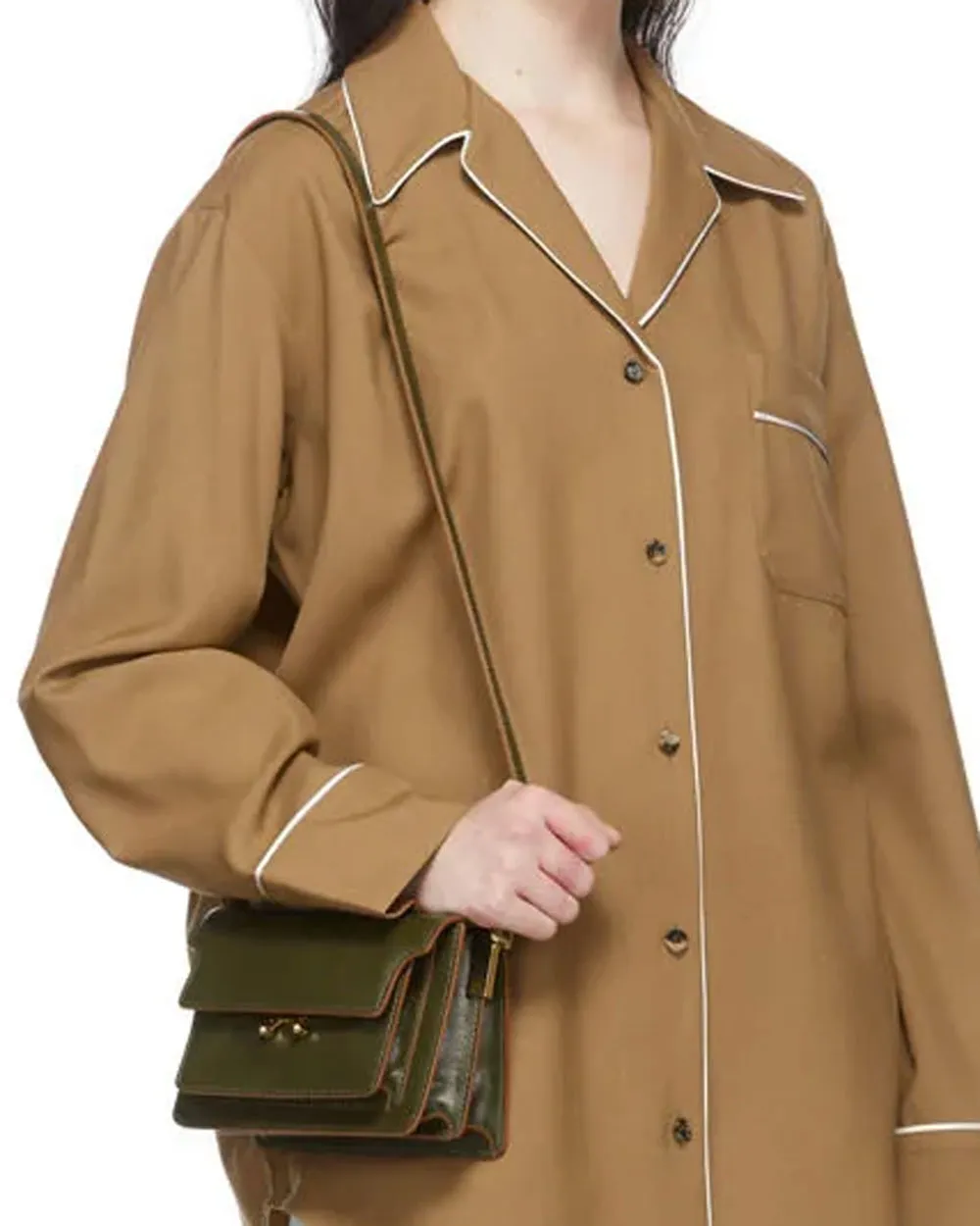 Mini Soft Trunk Shoulder Bag in Khaki