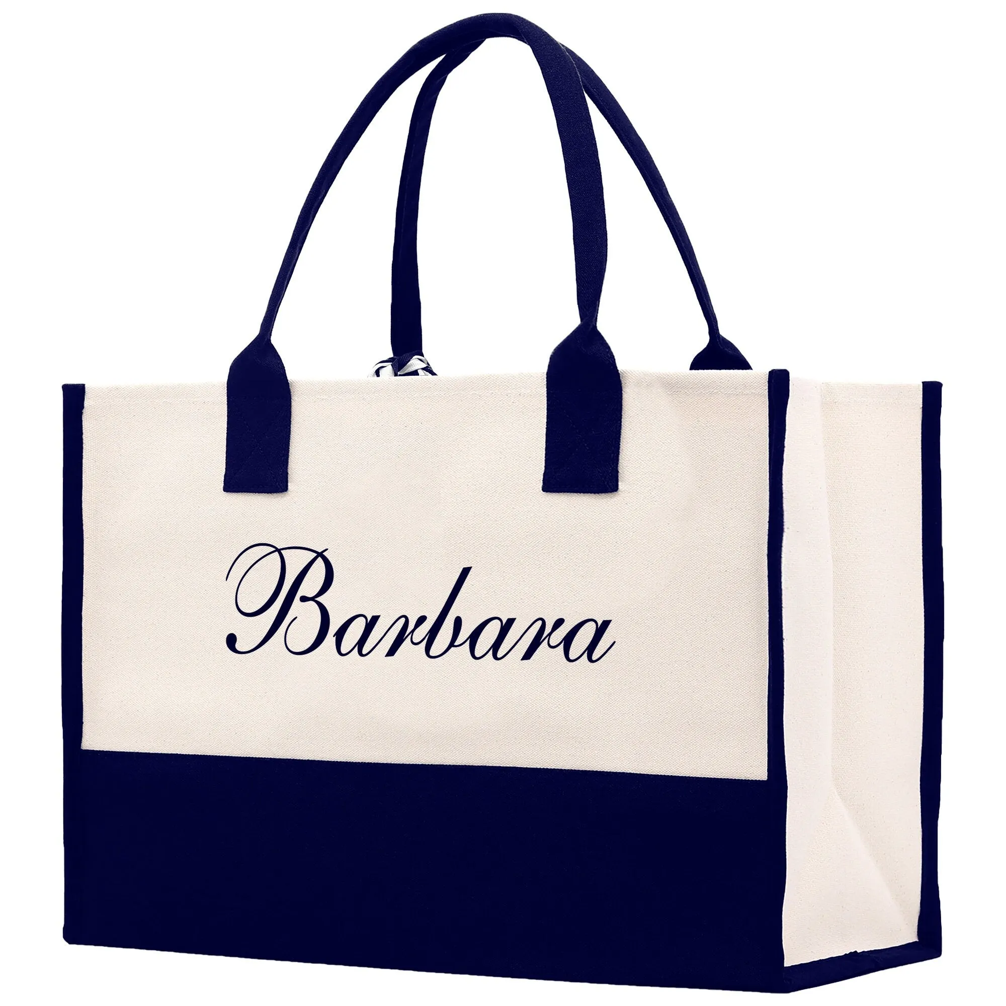 Monogram and Personalized Name Cotton Canvas Tote Bag Initial Tote Bag Letter Tote Bag Birthday Gift Bag Beach Bag Custom Monogrammed Bag