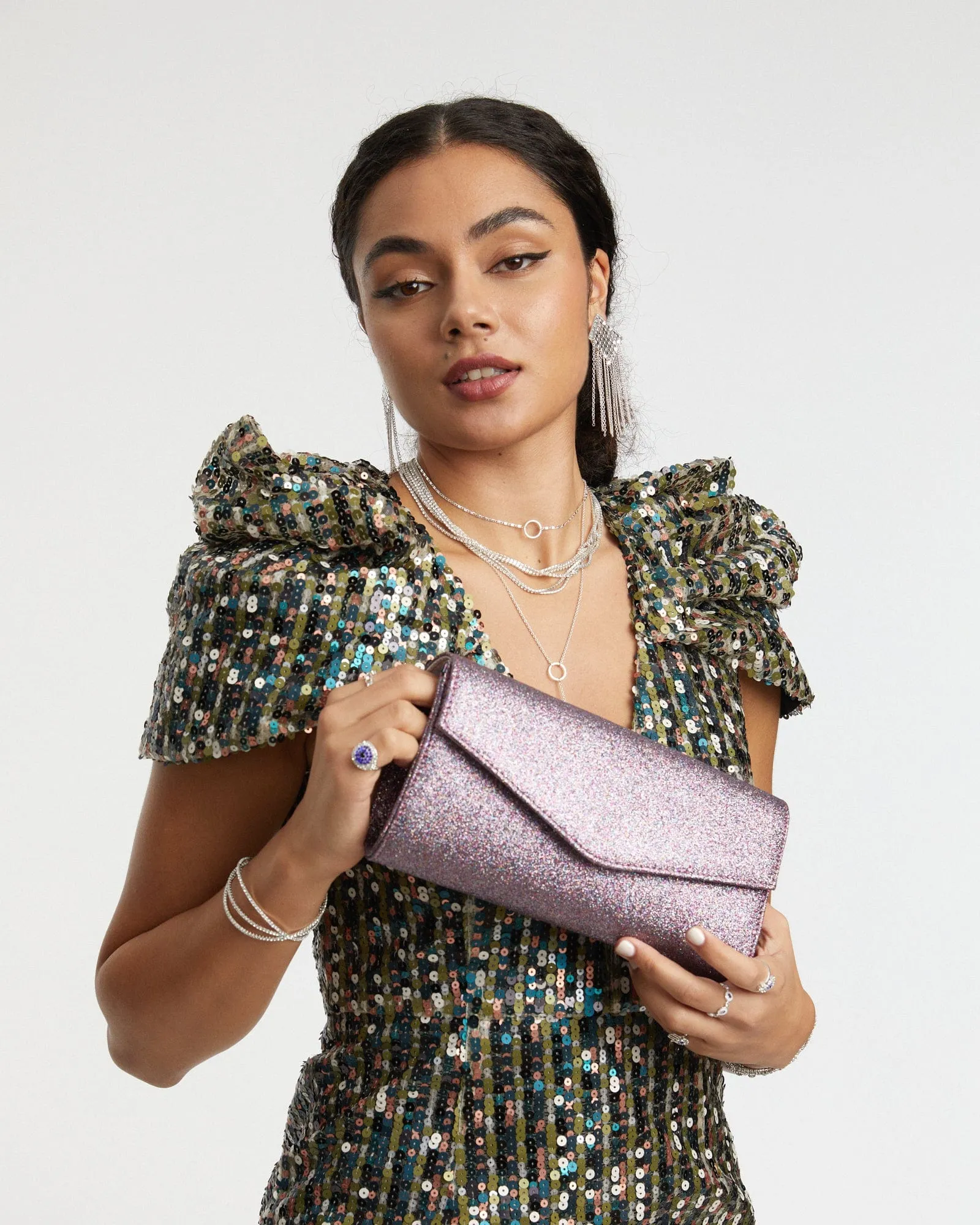 Multi Colour Breena Envelope Clutch Bag