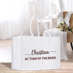 Name and Mother of the Bride Tote Bag Personalized Wedding Tote Bridal Shower Gift Honeymoon Gift Customized Wedding Gift Bridesmaid Gift