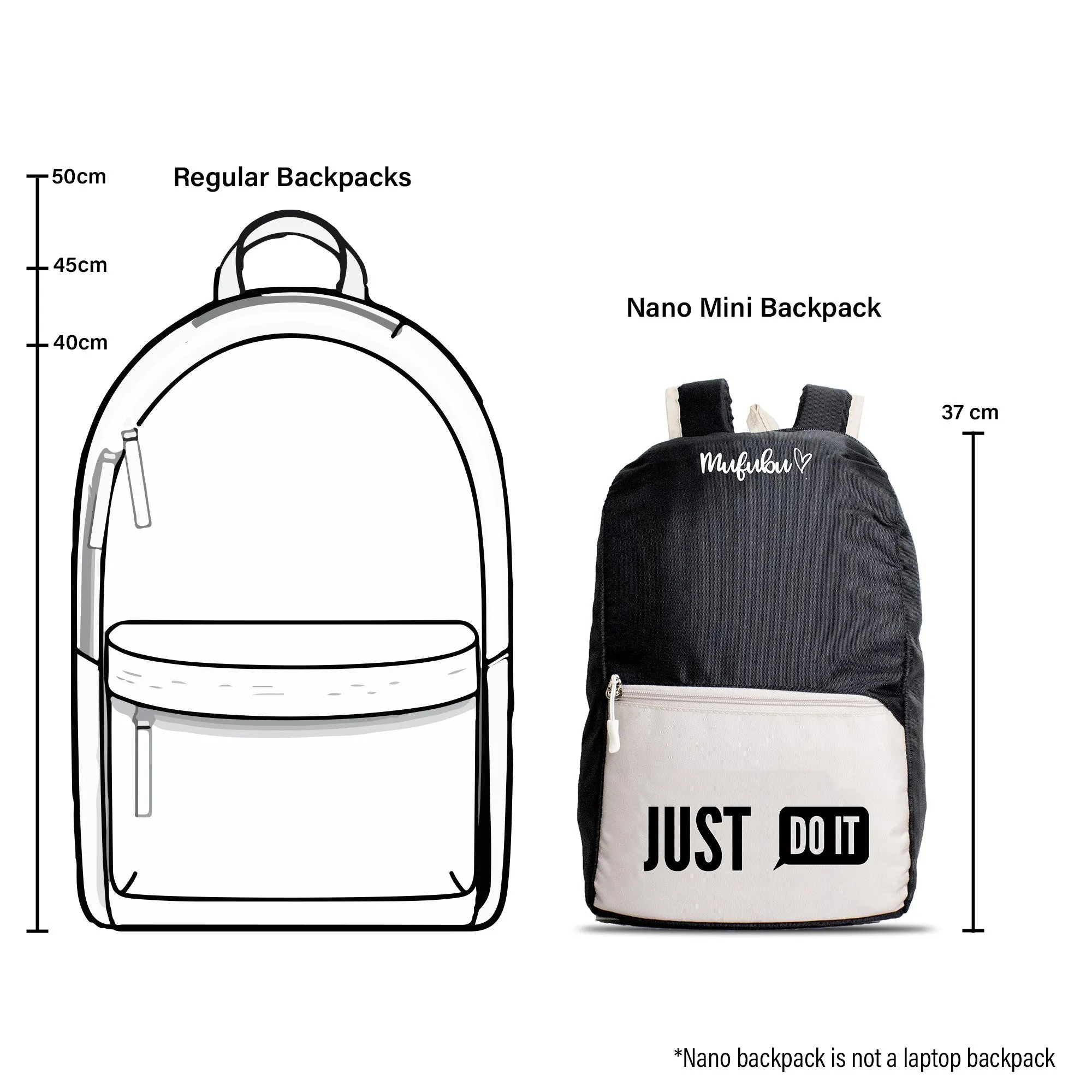 Nano Backpack 15 Ltr Just Do It Black   Beige