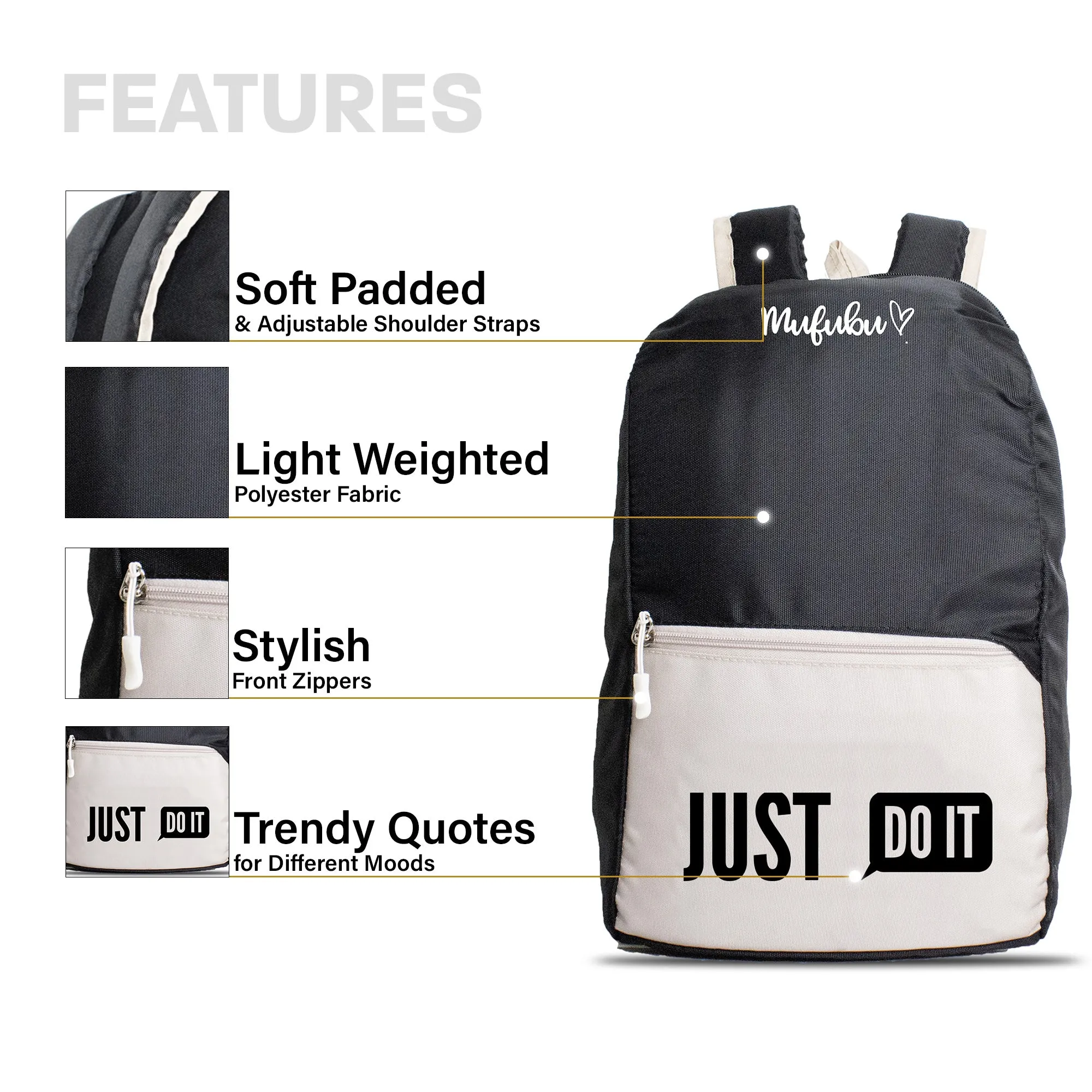 Nano Backpack 15 Ltr Just Do It Black   Beige