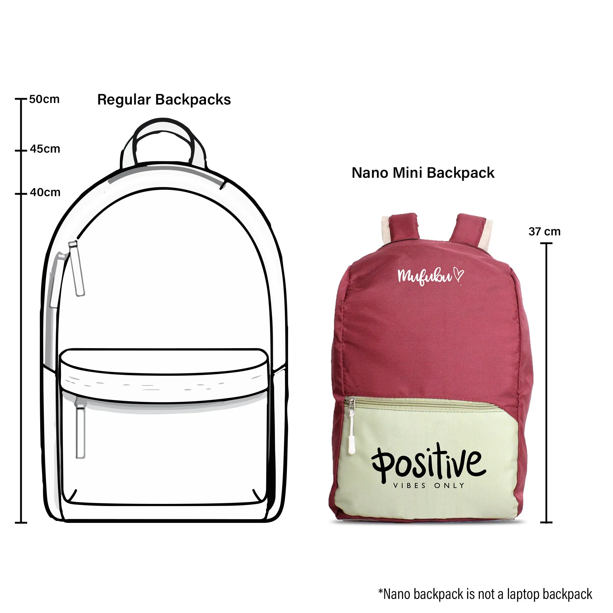 Nano Backpack 15 Ltr Love Yourself More Pistachio Wine