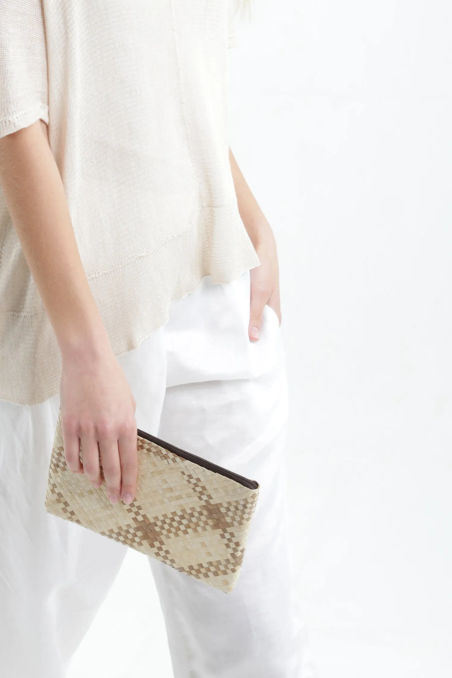 Natural Woven clutch