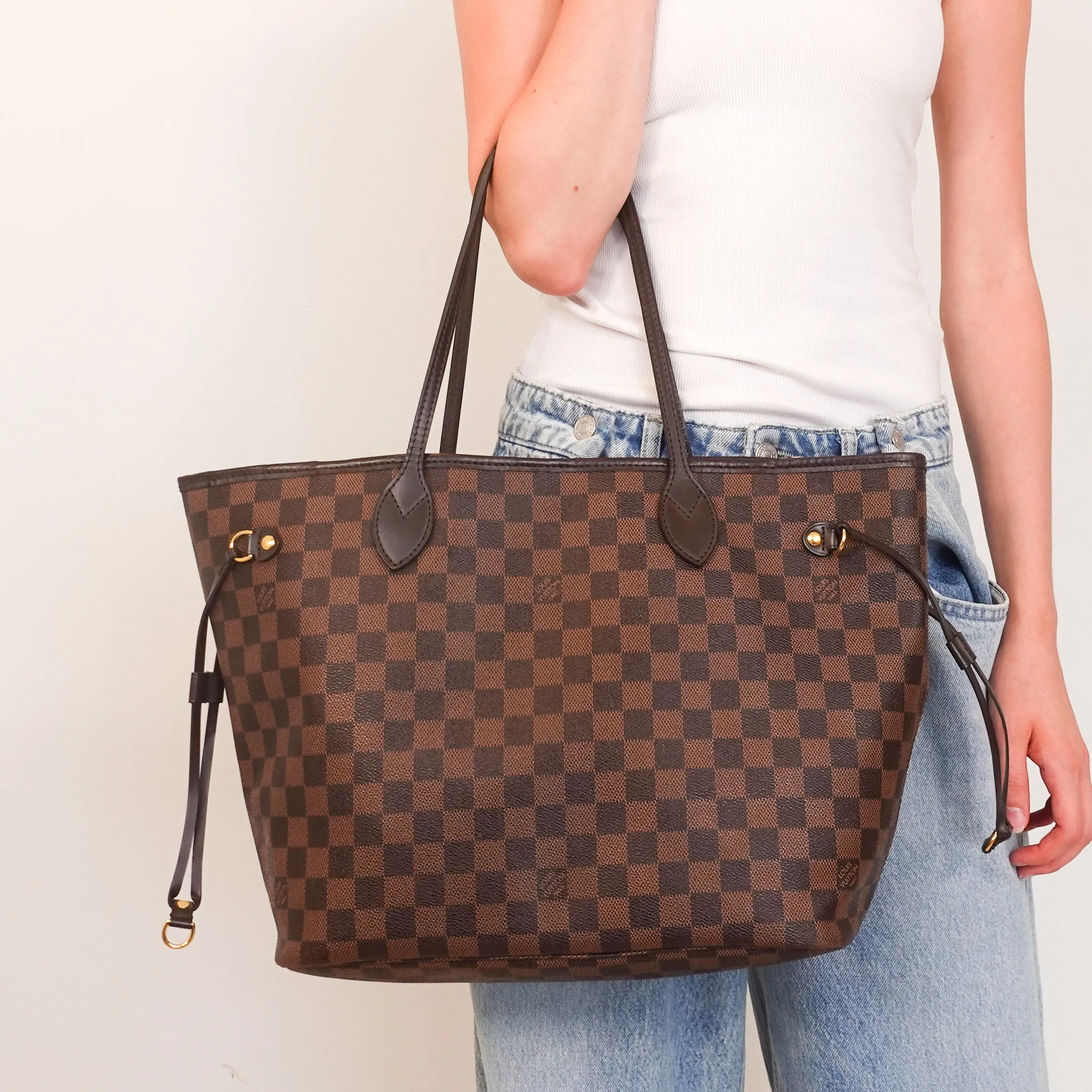 Neverfull MM Damier Ebene Canvas Tote Bag RRP £1.4k