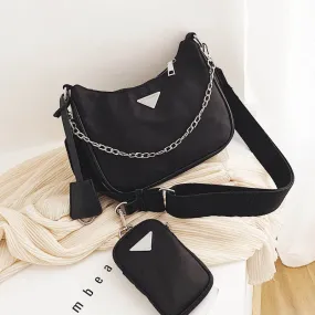 Nylon Crossbody Bag With Mini Pocket