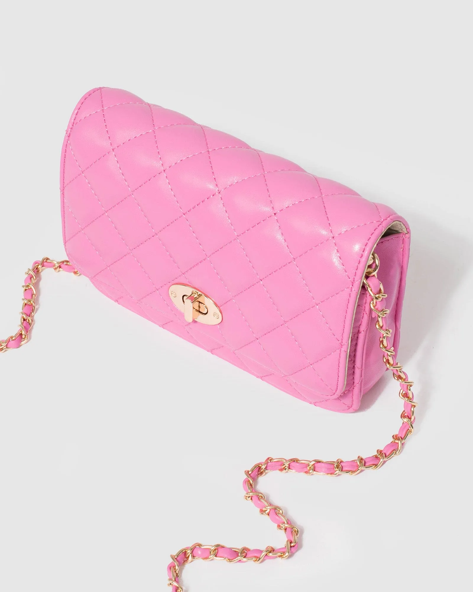 Pink Eboni Quilted Crossbody Bag