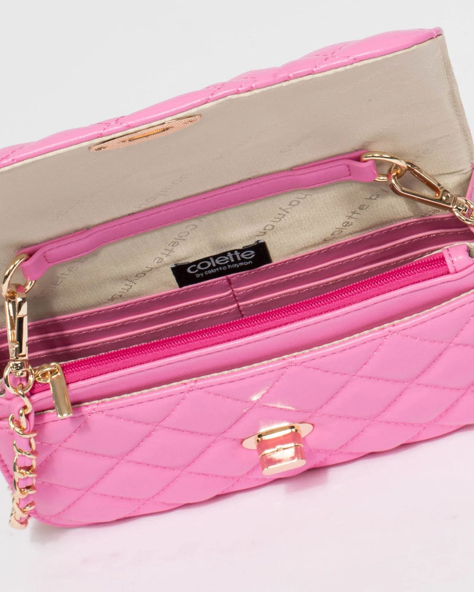 Pink Eboni Quilted Crossbody Bag