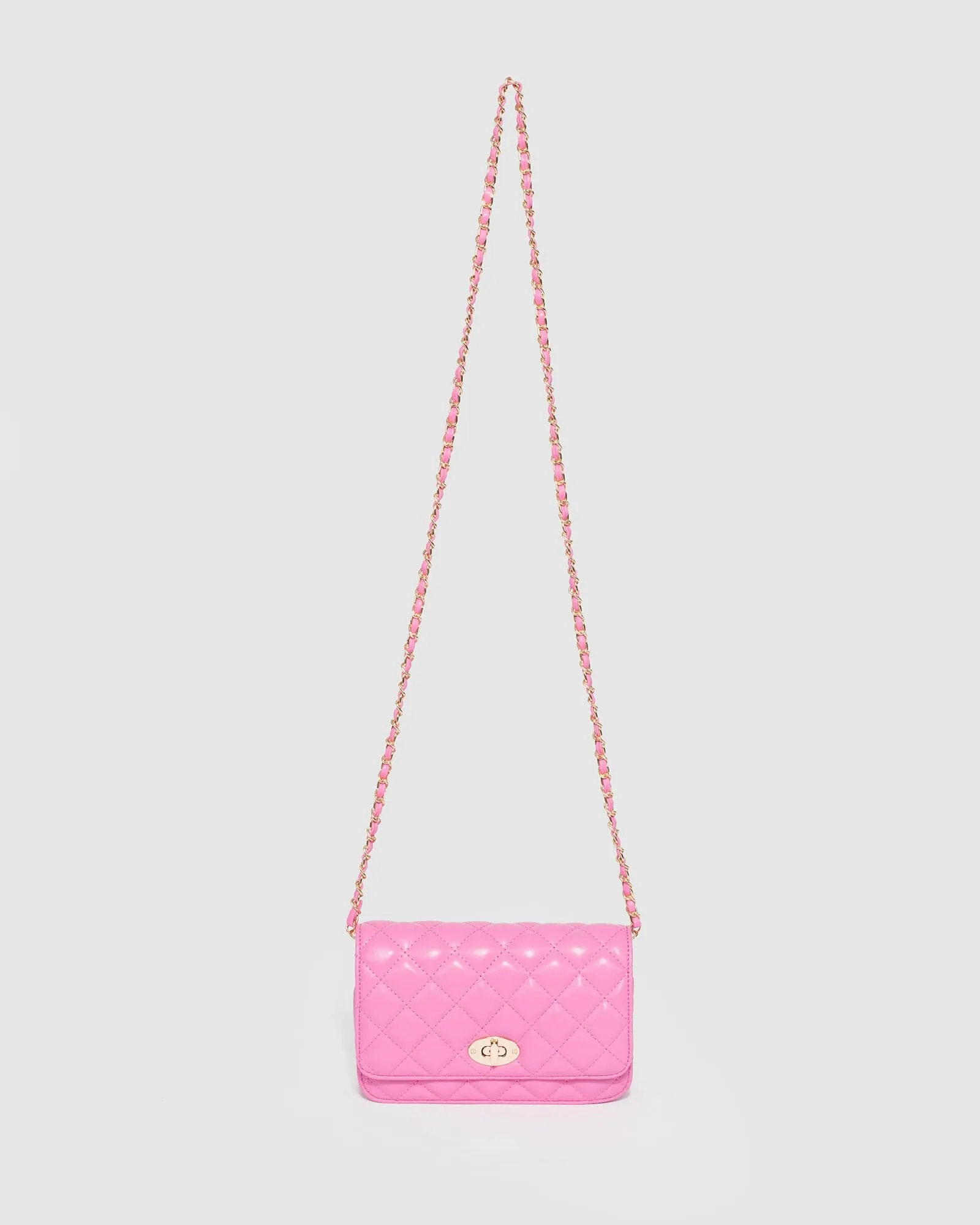Pink Eboni Quilted Crossbody Bag