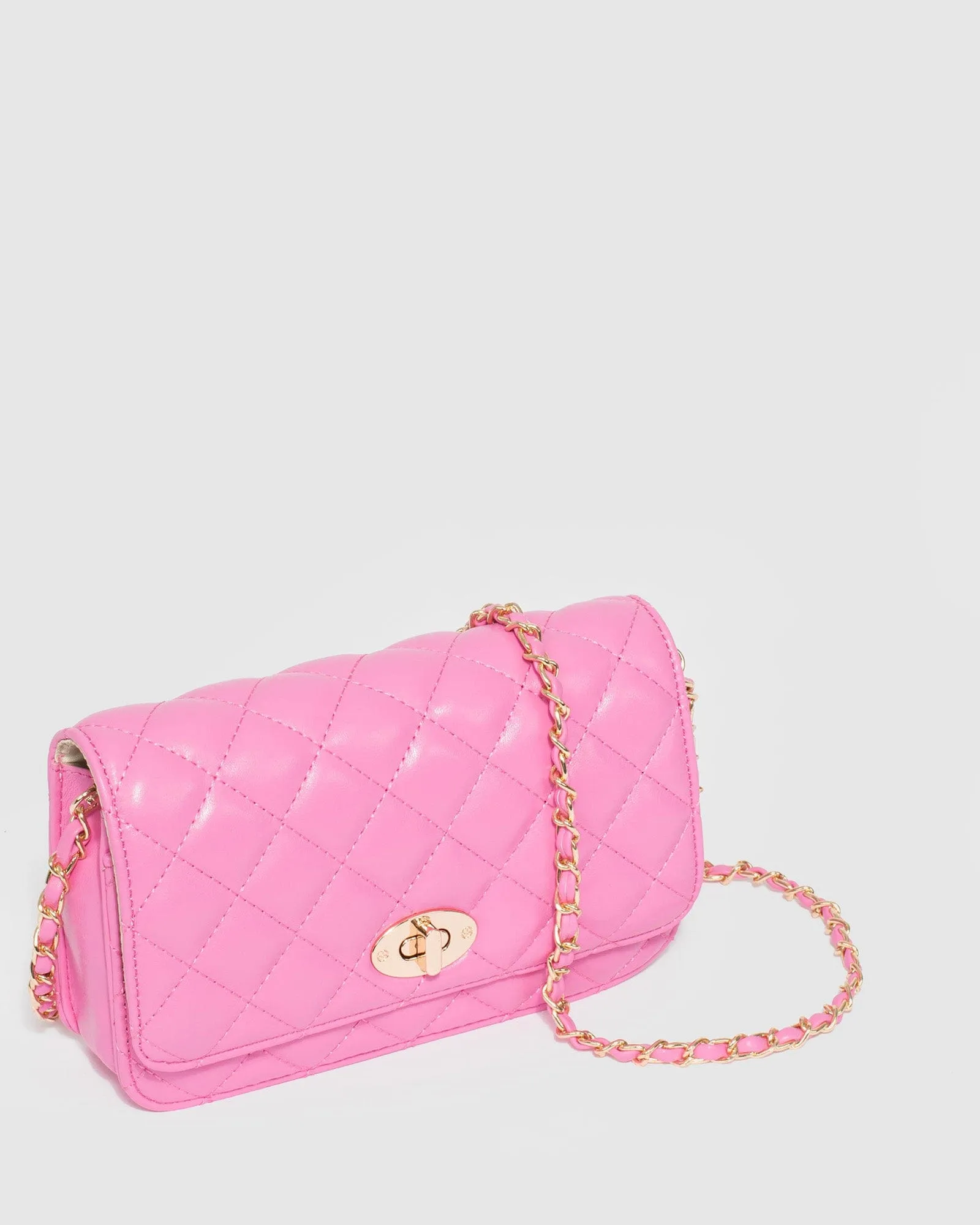 Pink Eboni Quilted Crossbody Bag