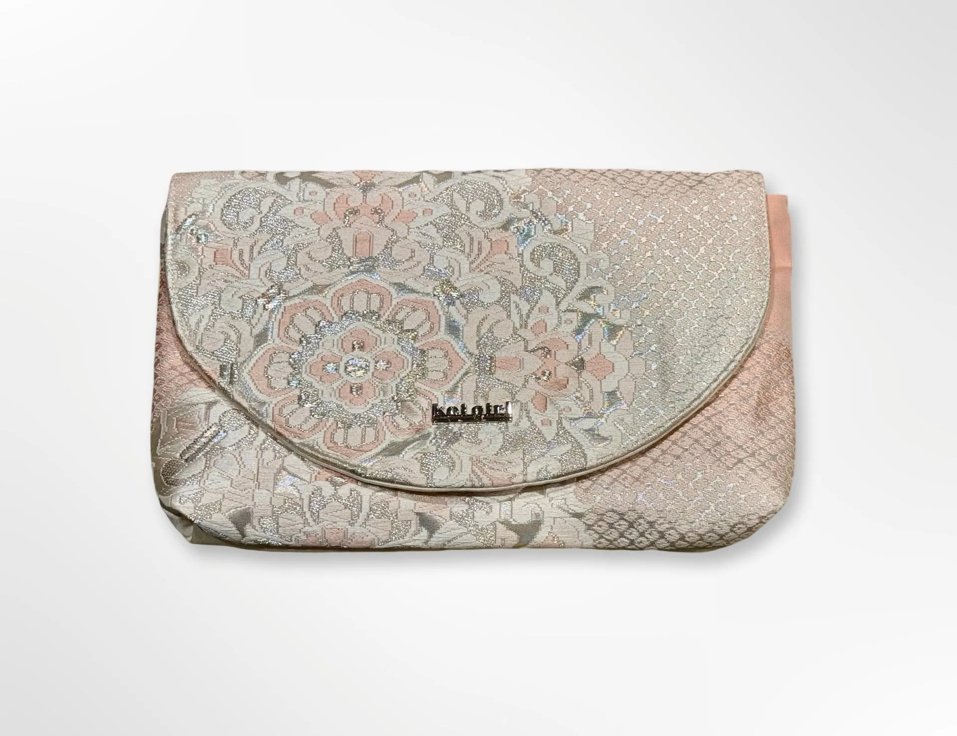 Pink, White and Silver Mandala Clutch