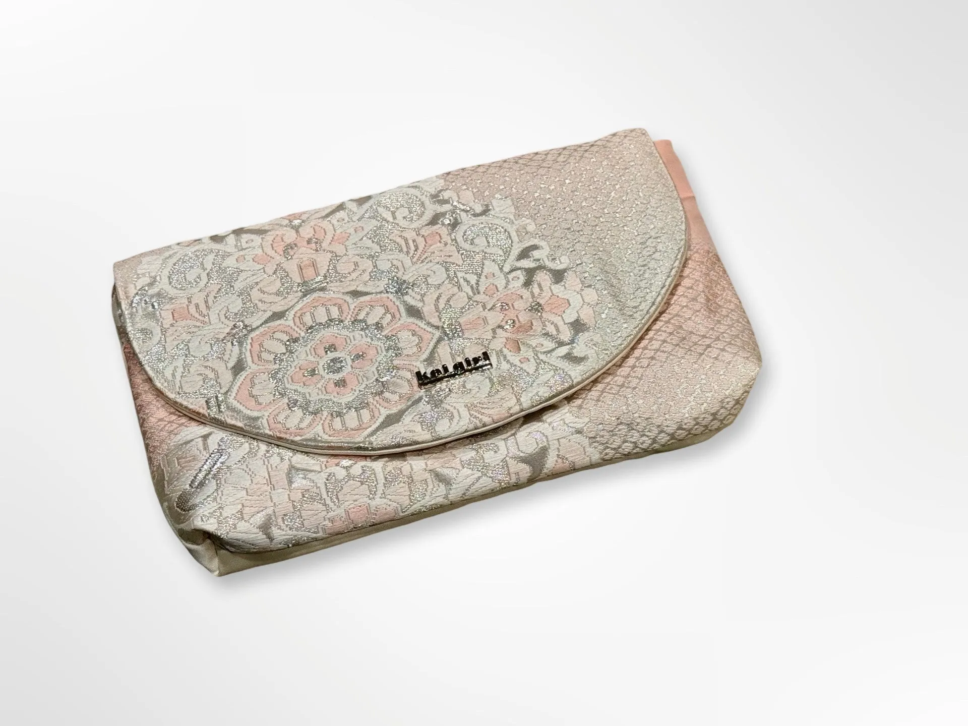 Pink, White and Silver Mandala Clutch