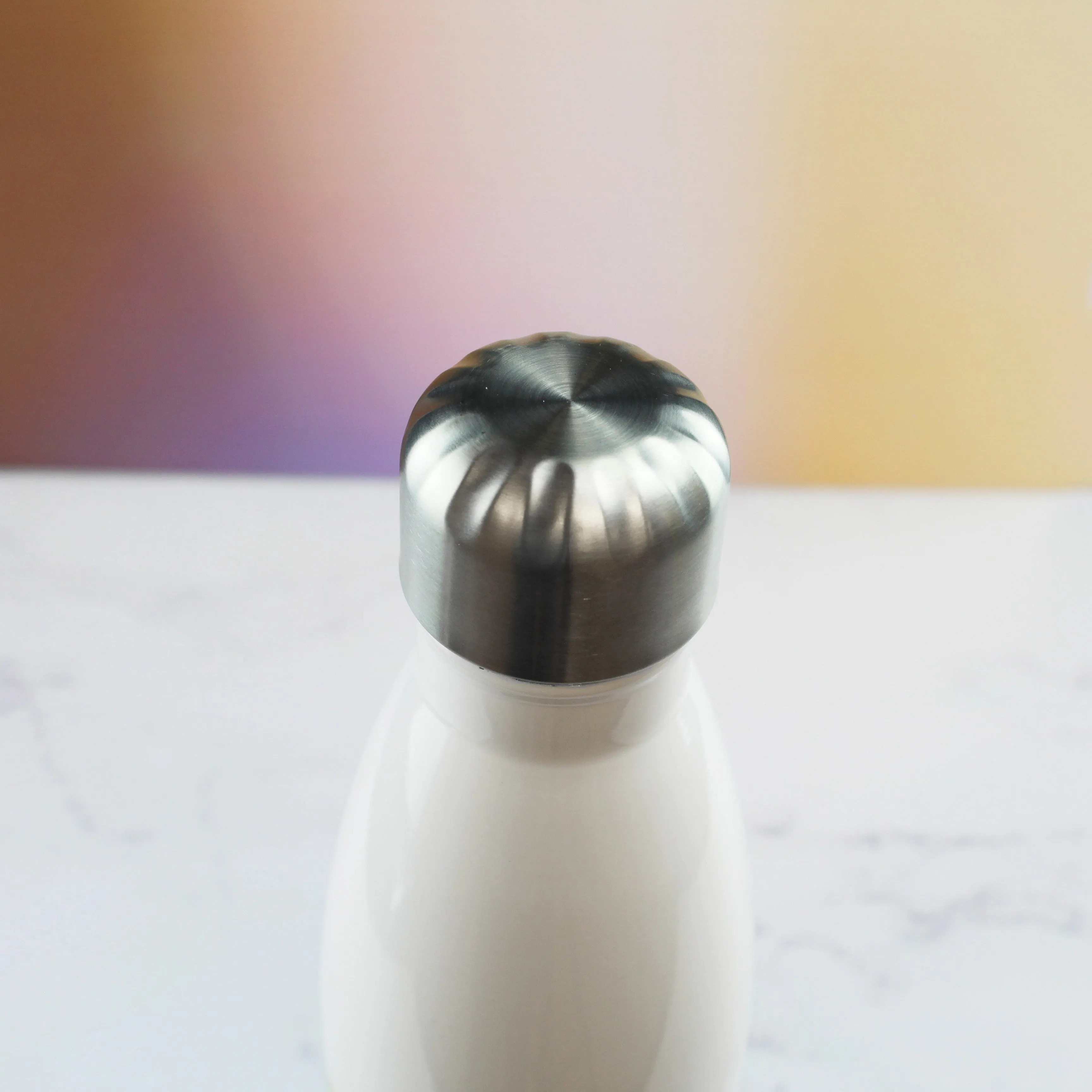 Printed White Thermal Bottle, Any Message, Stainless Steel 350ml/12.3oz