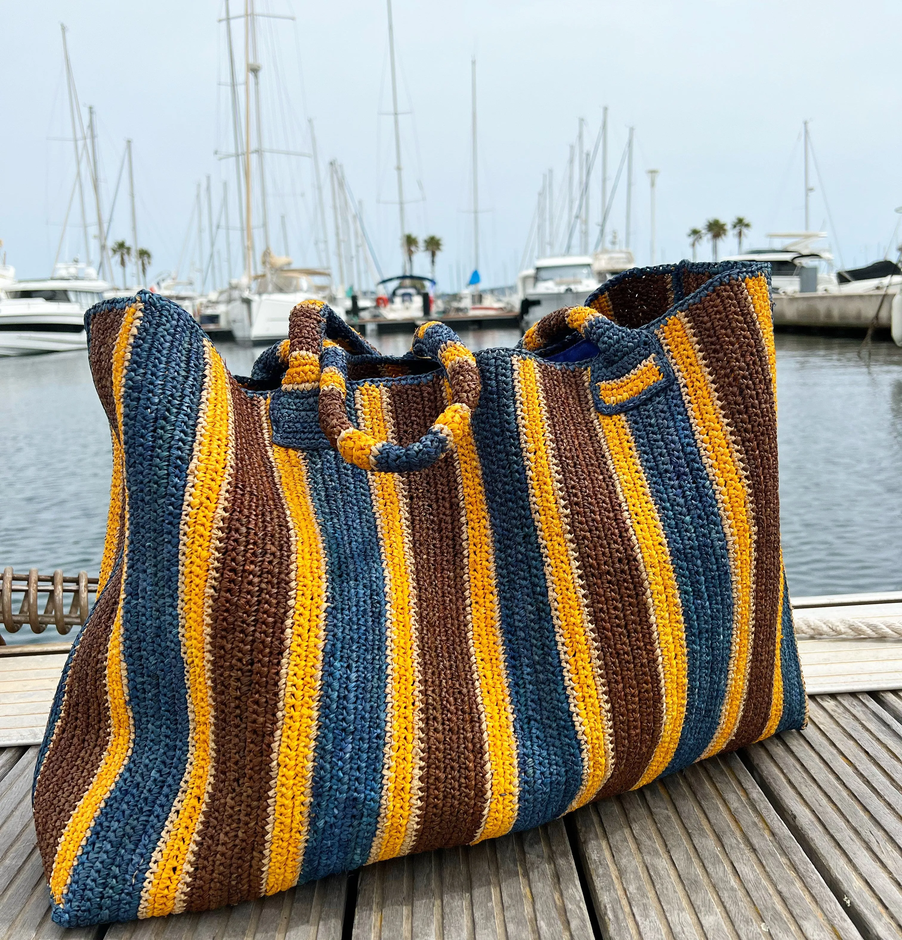 Raffia Bag Weekender Roadtrip mandarin mix