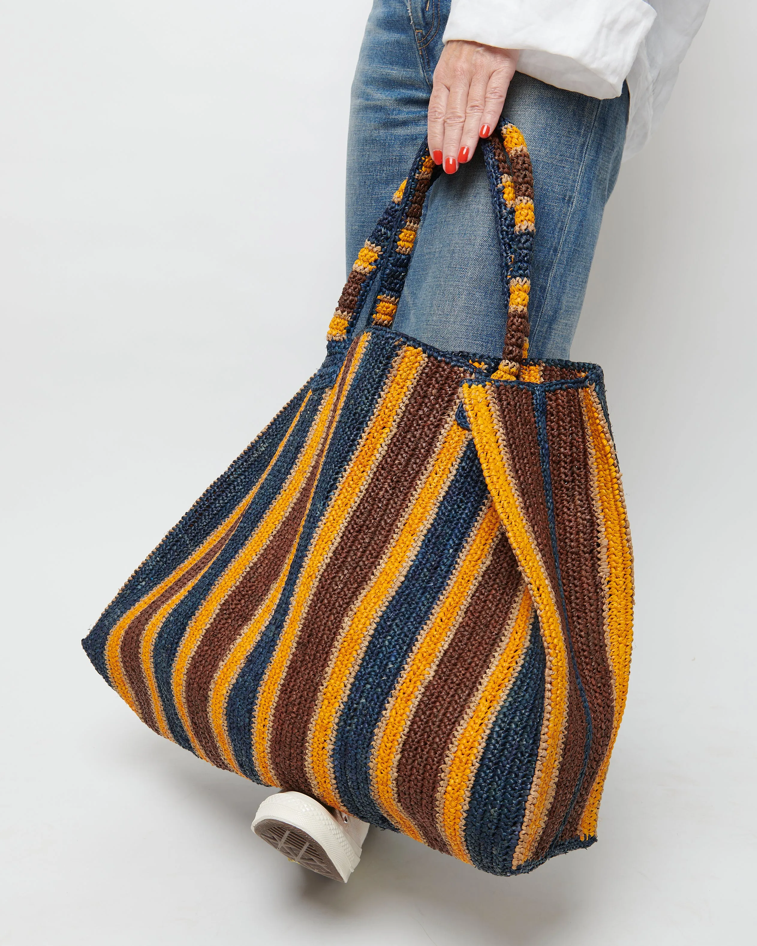 Raffia Bag Weekender Roadtrip mandarin mix