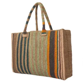 Raffia Bag Weekender Safari Mix
