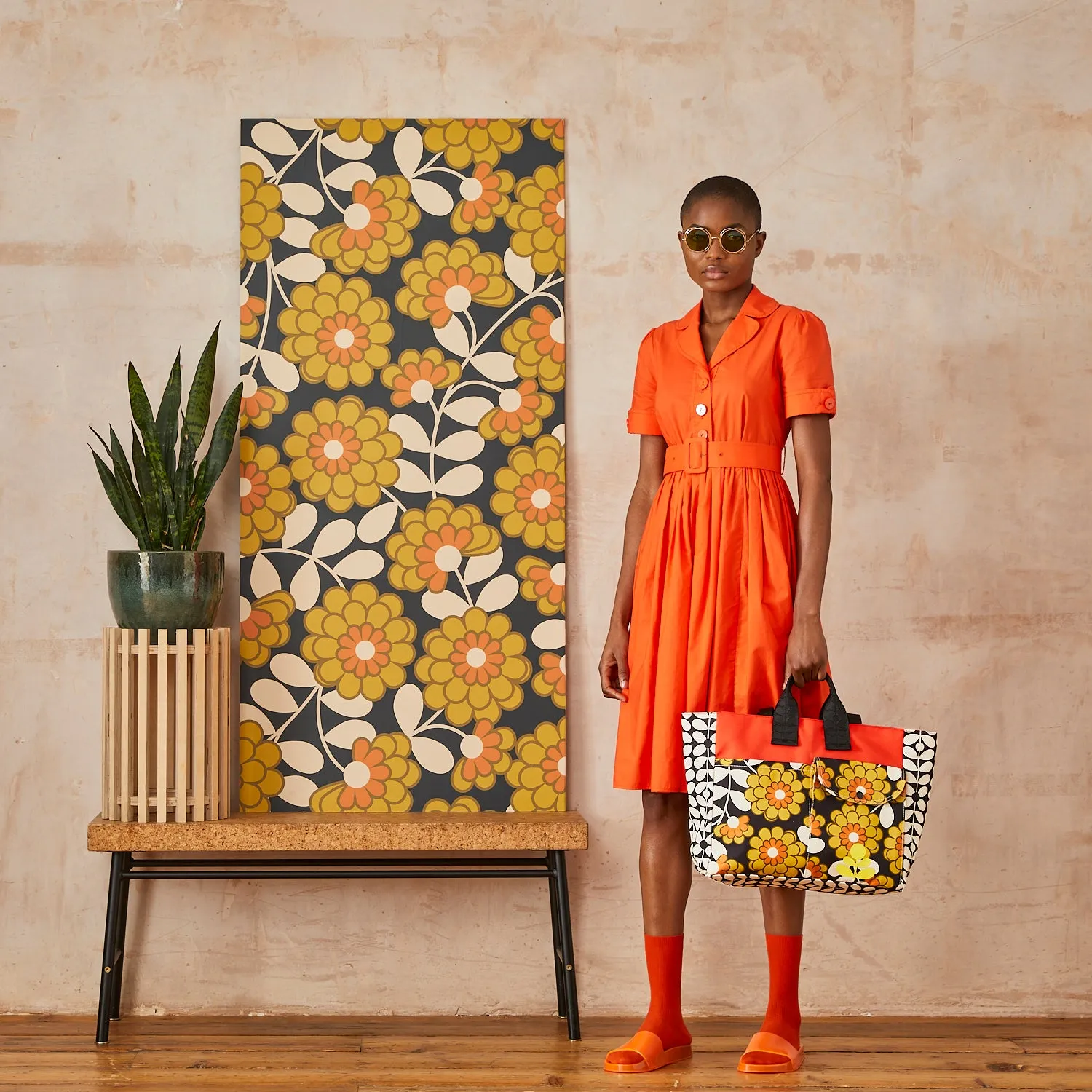 Rhombus Tote - Dahlia Saffron Colour Block