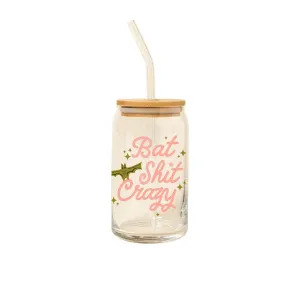 Seasonal Holiday Glassware | Bat Shit Crazy Halloween Can Glass | Talking Out of Turn