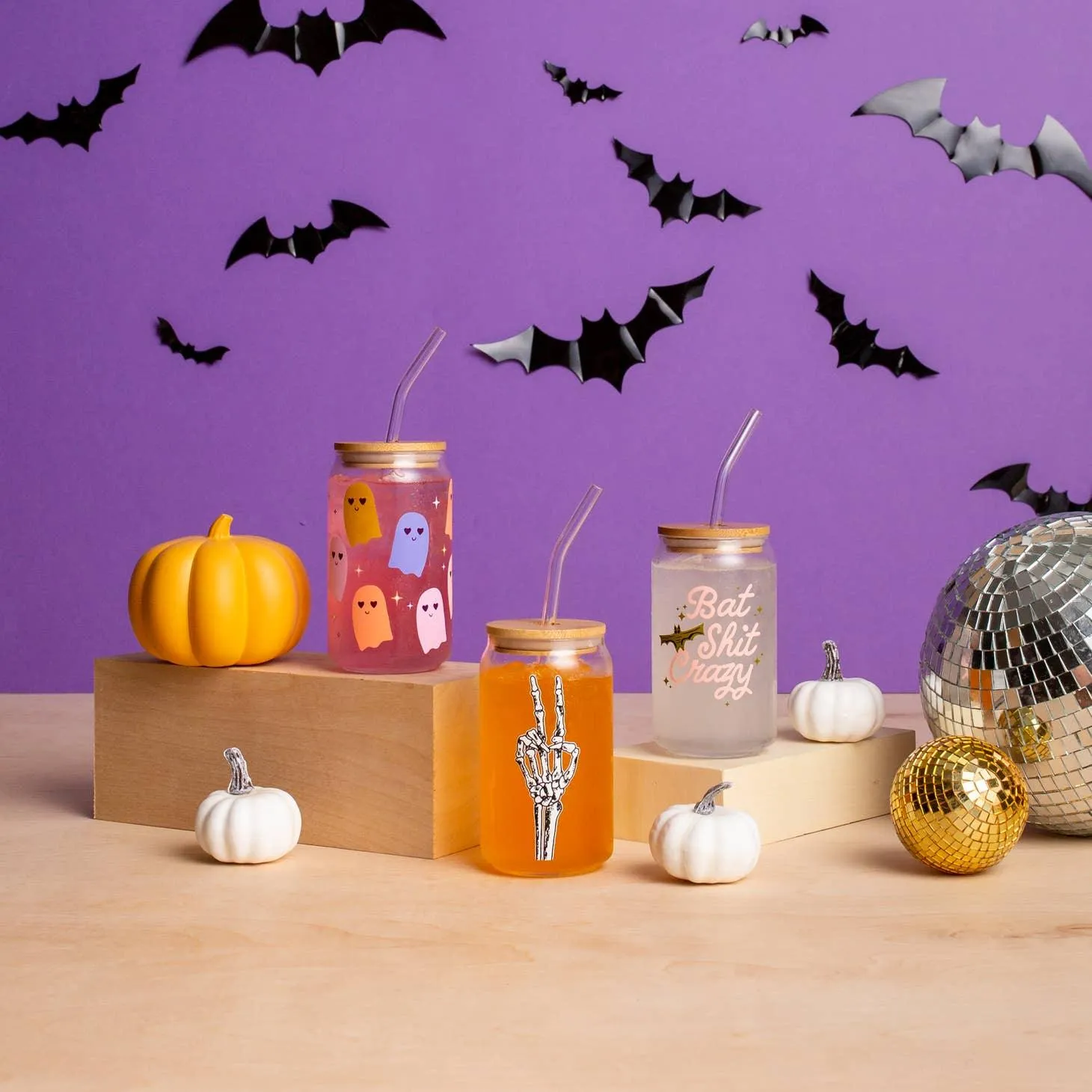 Seasonal Holiday Glassware | Bat Shit Crazy Halloween Can Glass | Talking Out of Turn