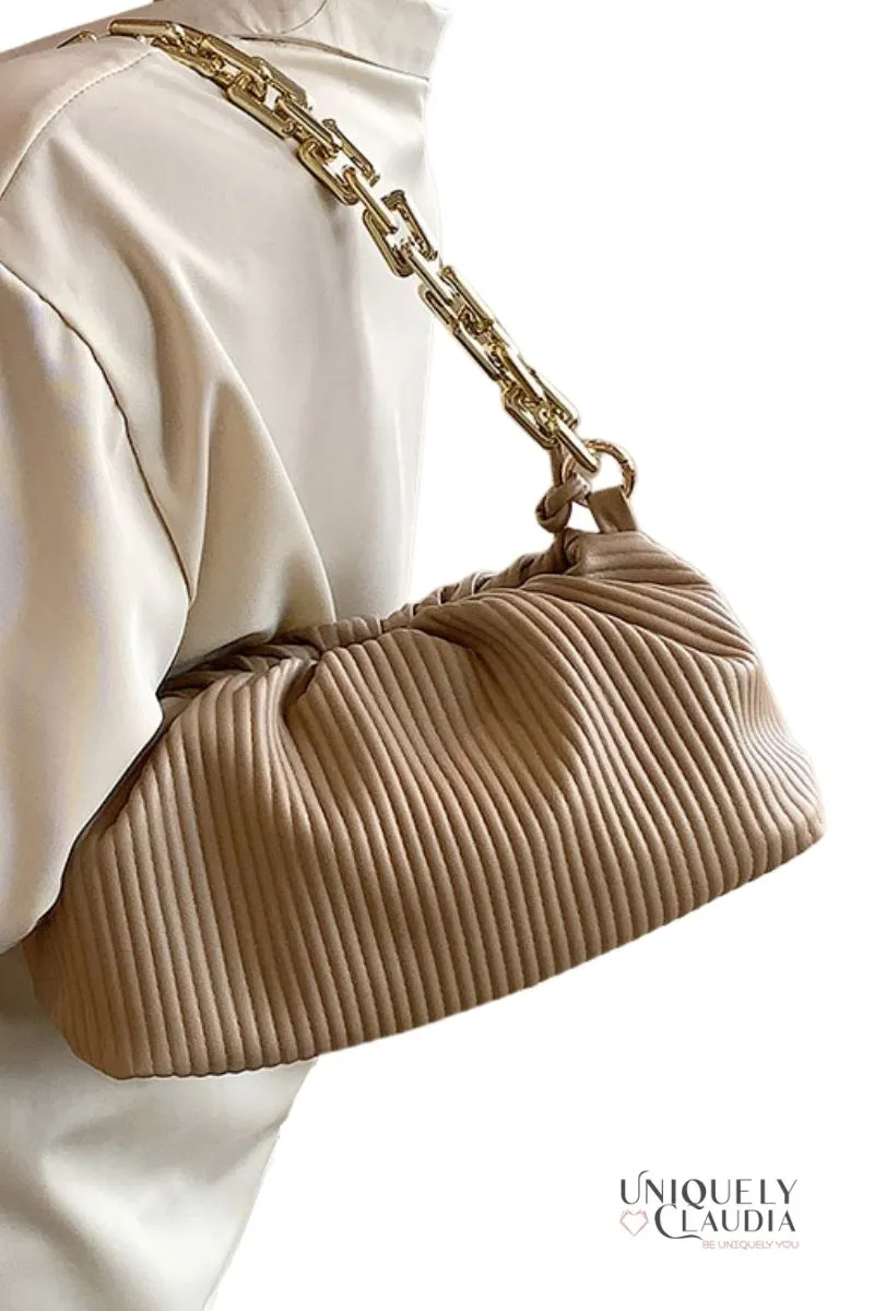 Shaune Pleated Clutch Vegan Leather Handbag