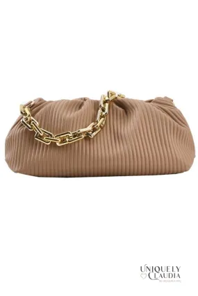 Shaune Pleated Clutch Vegan Leather Handbag