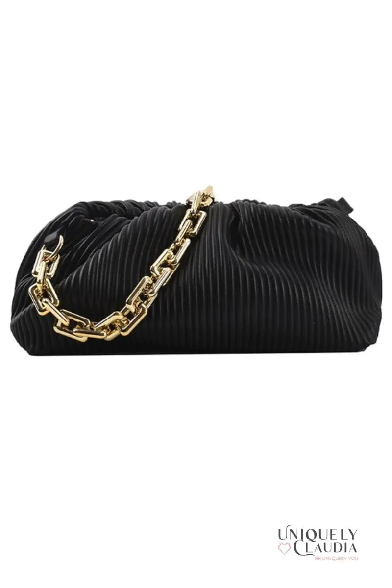Shaune Pleated Clutch Vegan Leather Handbag