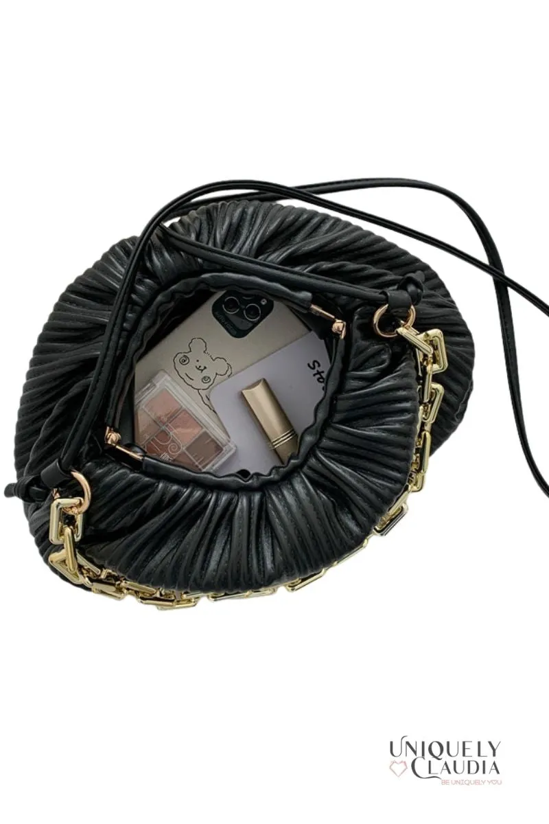 Shaune Pleated Clutch Vegan Leather Handbag