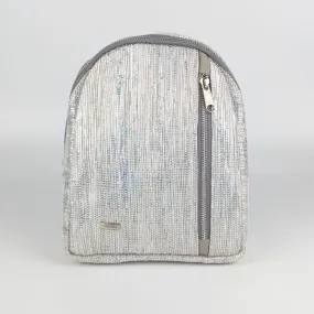 Shimmery Silver Upcycled Handwoven Bug Pack (BPK0125-002) PS_W