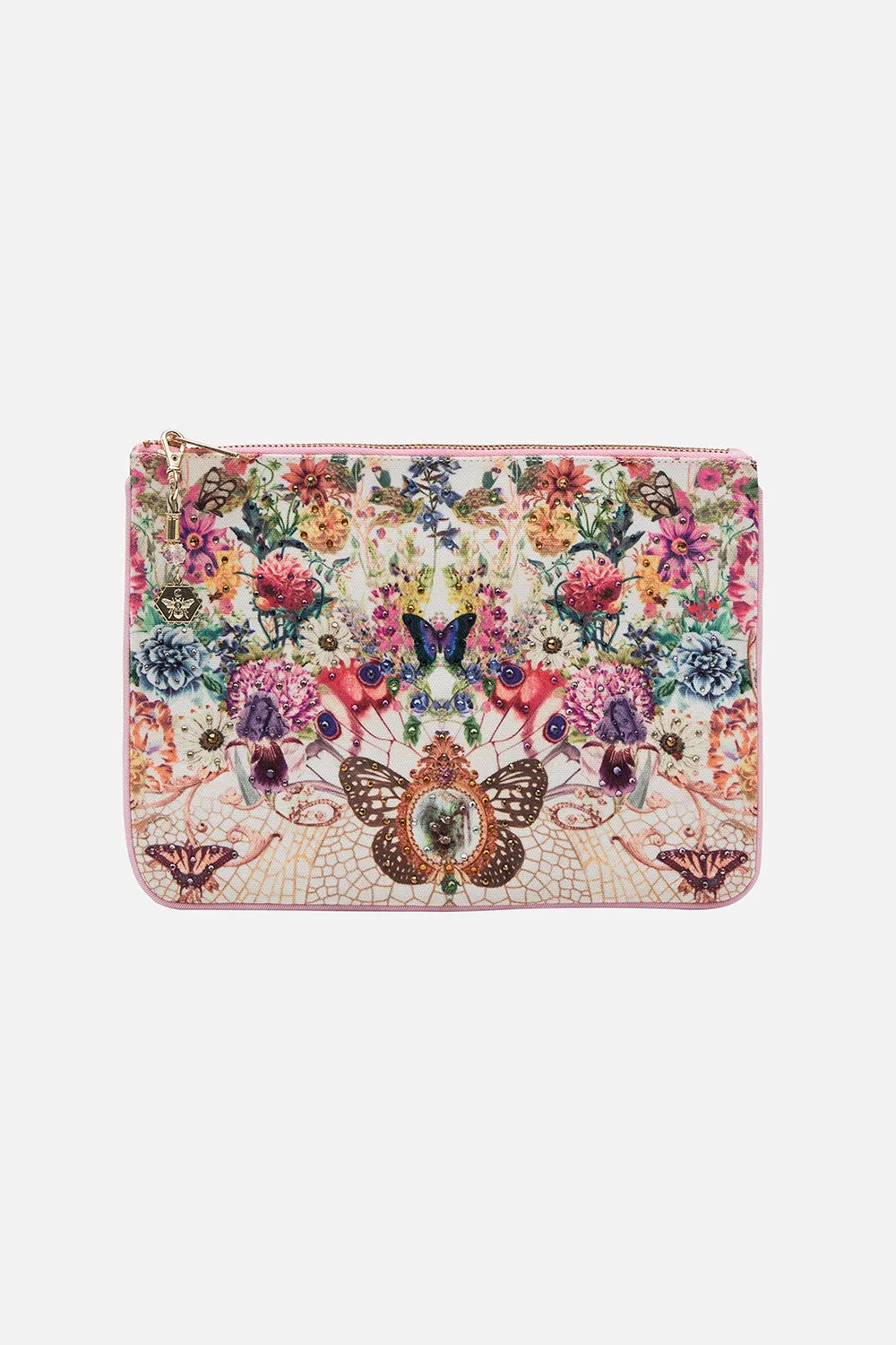 SMALL CANVAS CLUTCH QUEENS BEE HIVE
