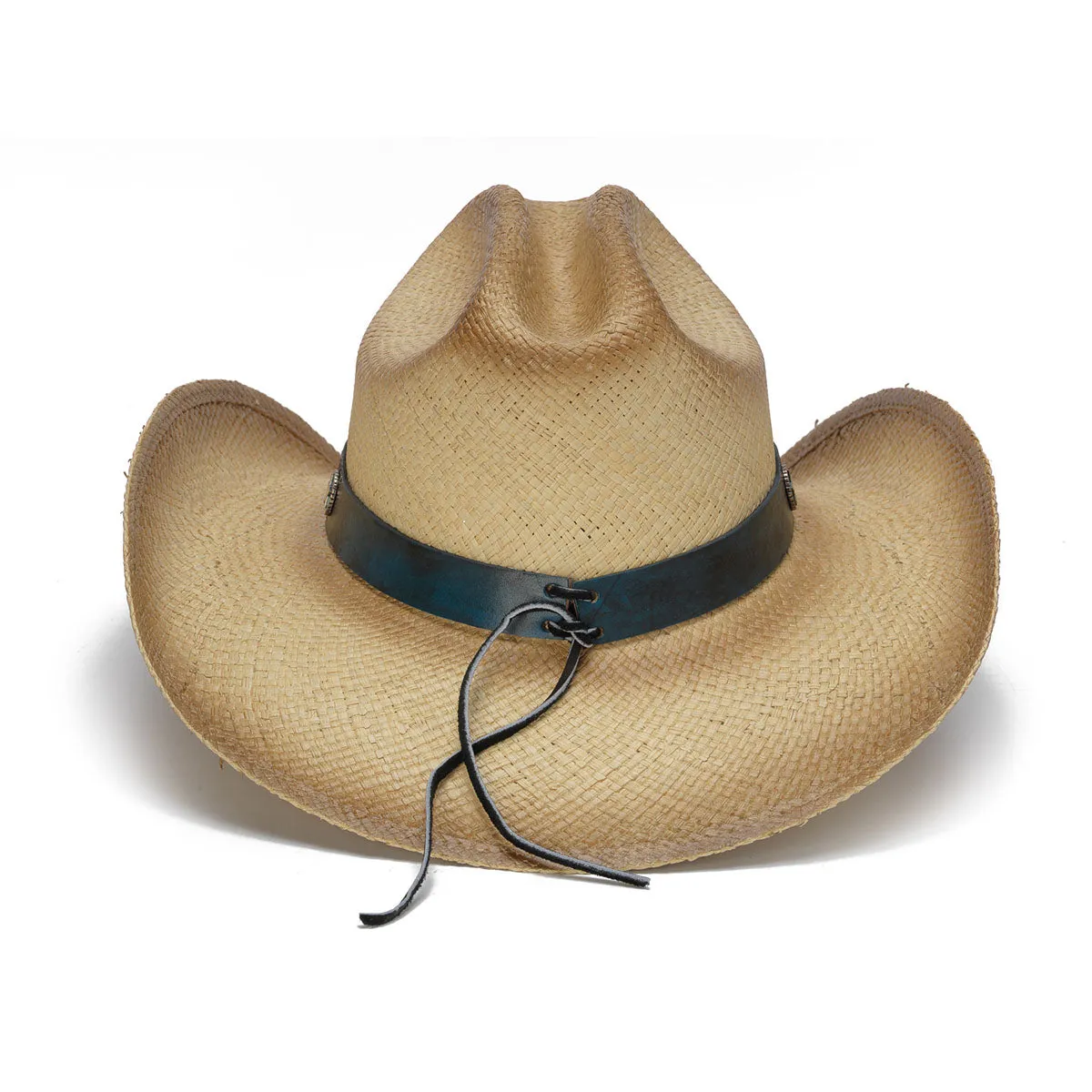 Straw Cowboy Hat with Flag Print