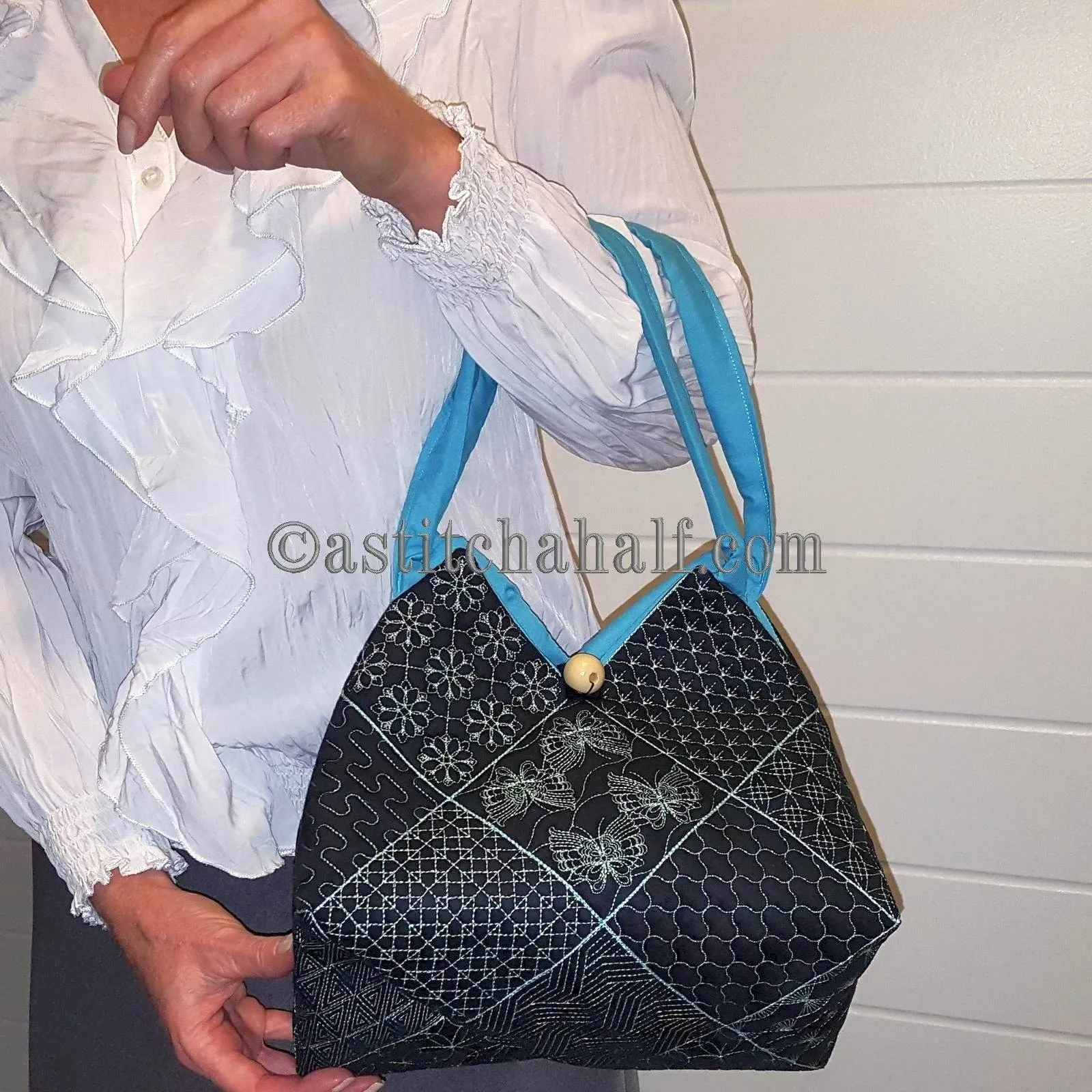 Taney Sashiko Quilt Blocks and Tote Bag