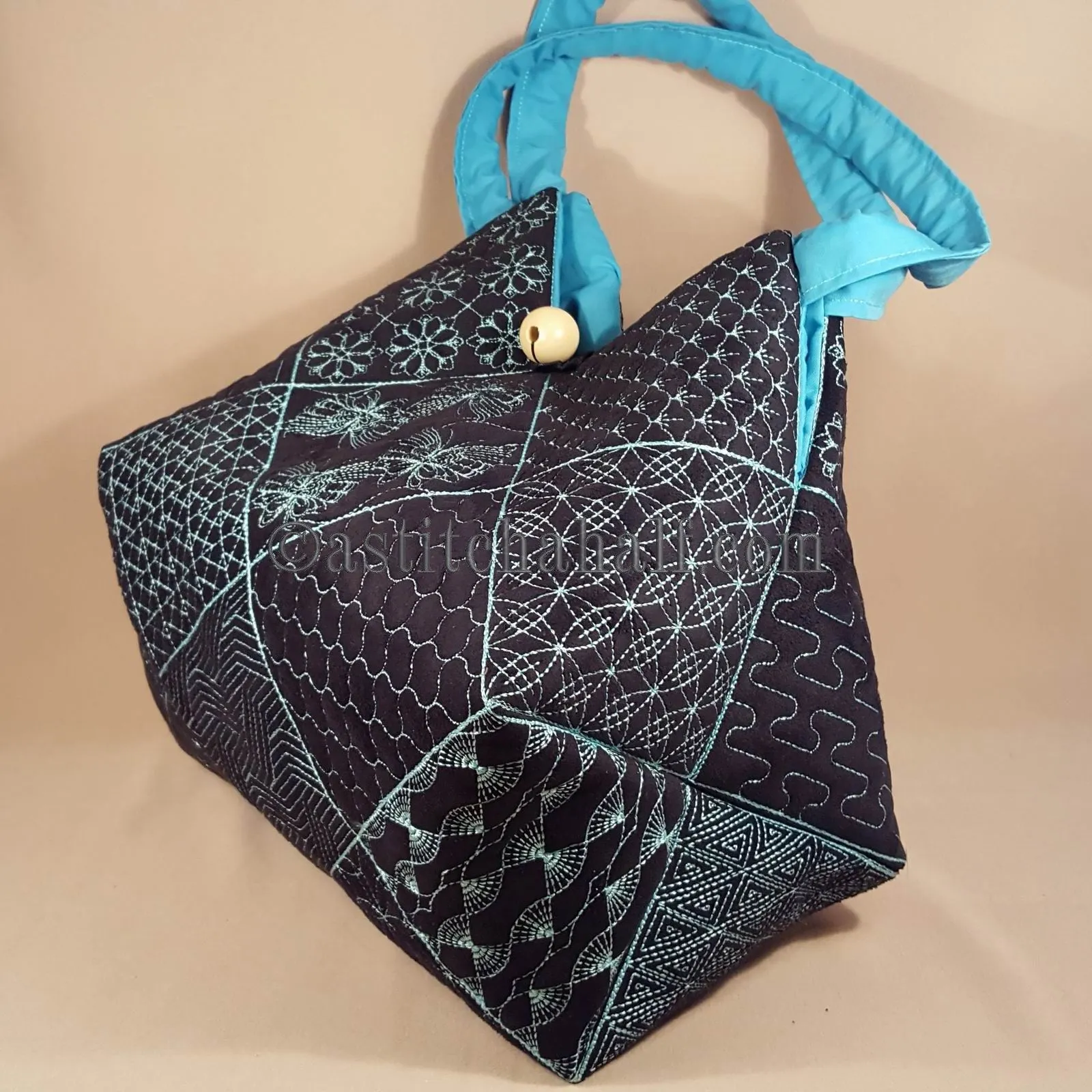 Taney Sashiko Quilt Blocks and Tote Bag