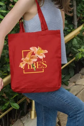 Tropical Spring Flowers Zipper Tote Bag
