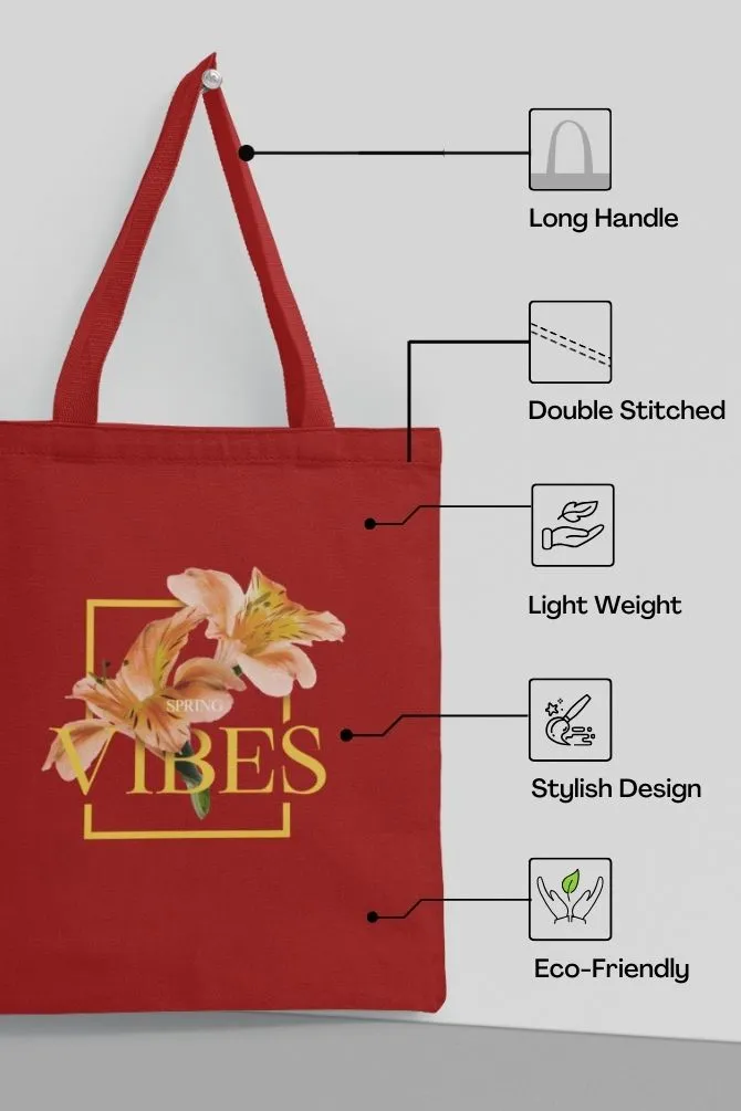 Tropical Spring Flowers Zipper Tote Bag