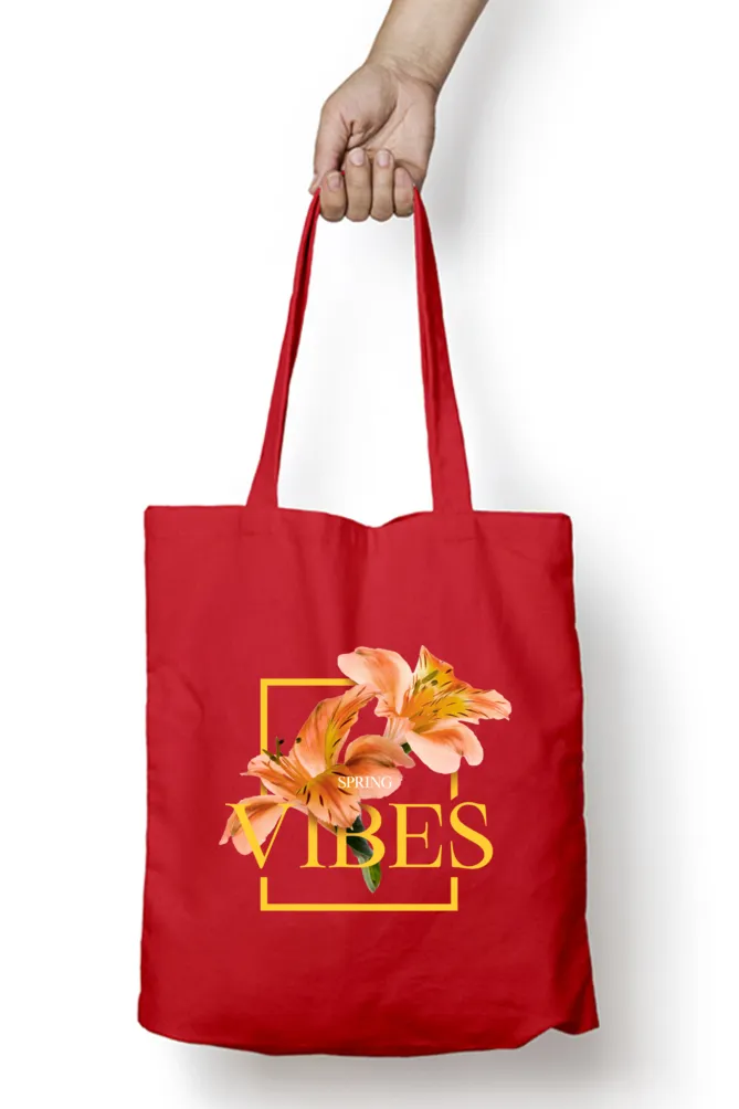 Tropical Spring Flowers Zipper Tote Bag
